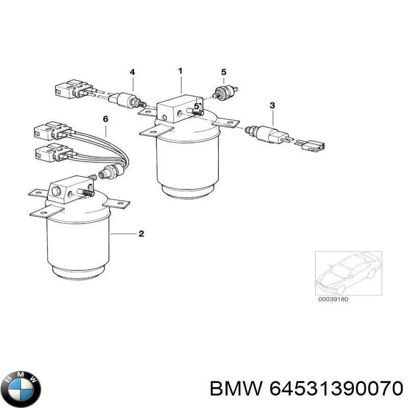 Do koszyka 64531390070 BMW Czujnik ciśnienia bezwzględnego klimatyzacji
