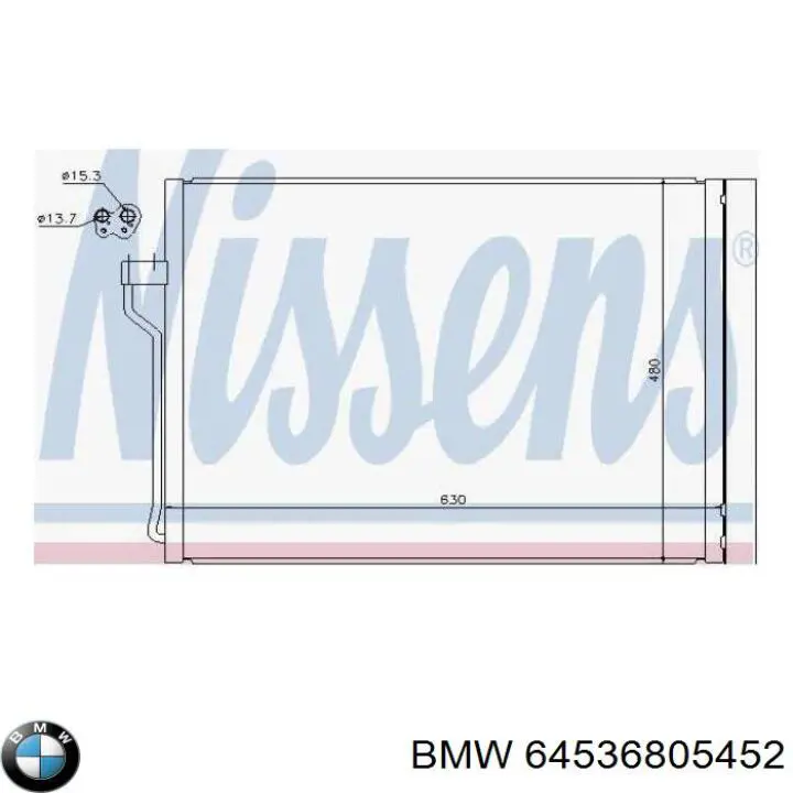 Chłodnica klimatyzacji BMW 64536805452 cena, od 114,82 USD
