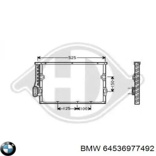 Chłodnica klimatyzacji BMW 64536977492 cena, od 157,26 USD