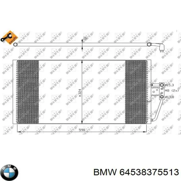 Chłodnica klimatyzacji BMW 64538375513 cena, od 98,45 USD