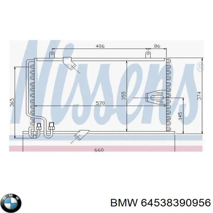 Chłodnica klimatyzacji BMW 64538390956 cena, od 92,70 USD