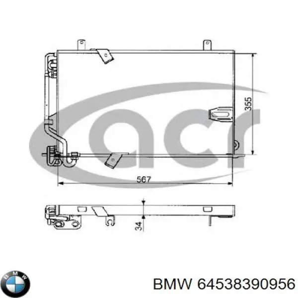 Do koszyka 64538390956 BMW Chłodnica klimatyzacji
