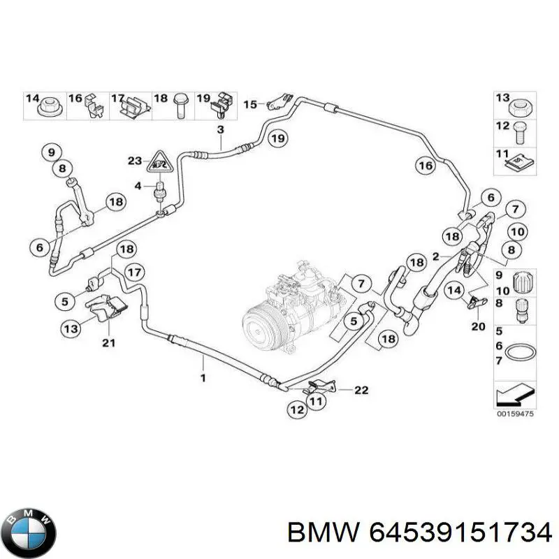 Przewód klimatyzacji, od chłodnicy do parownika BMW 64539151734 cena, od 97,05 USD