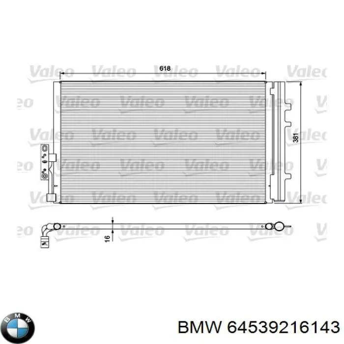 64539216143 BMW chłodnica klimatyzacji