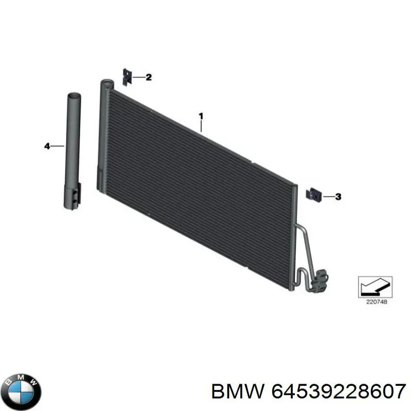 Chłodnica klimatyzacji BMW 64539228607 cena, od 86,63 USD