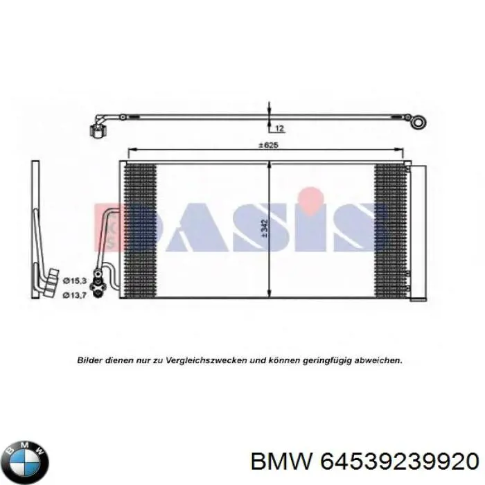 Chłodnica klimatyzacji BMW 64539239920 cena, od 97,38 USD
