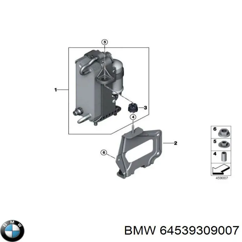 64539309007 BMW Chłodnica klimatyzacji