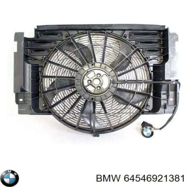 Do koszyka 64546921381 BMW Dyfuzor chłodnicy klimatyzacji, w komplecie z wirnikiem i silnikiem