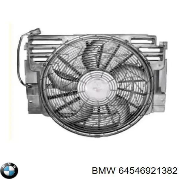 64546921382 BMW Dyfuzor chłodnicy klimatyzacji, w komplecie z wirnikiem i silnikiem