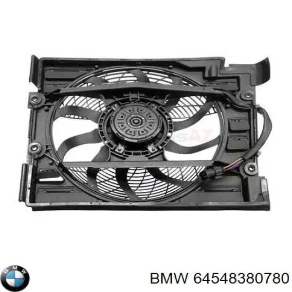 Do koszyka 64548380780 BMW Dyfuzor chłodnicy klimatyzacji, w komplecie z wirnikiem i silnikiem