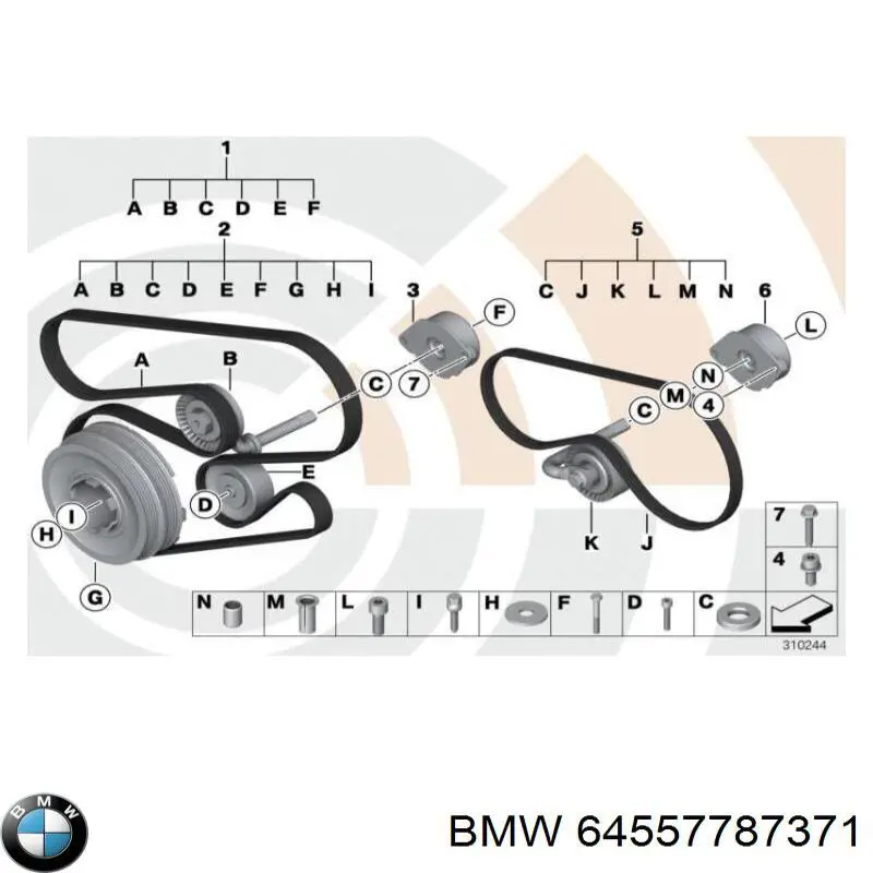 Do koszyka 64557787371 BMW Napinacz paska napędowego