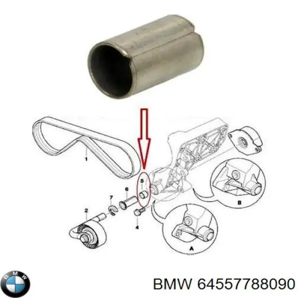 64 55 7 786 197 BMW tuleja amortyzatora napinacza paska napędowego