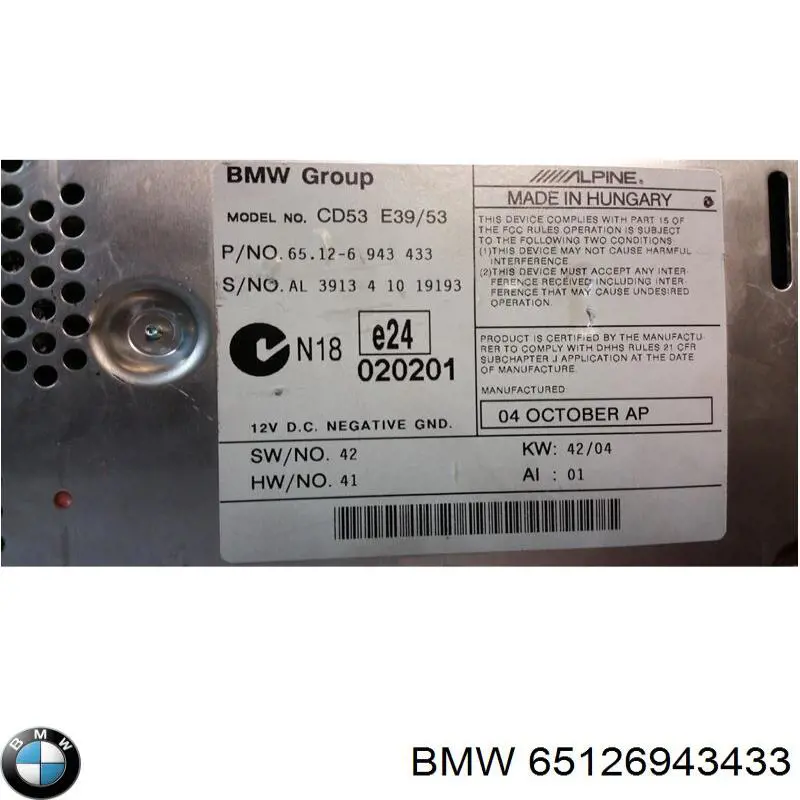  BMW 65126943433 cena, od 125,99 USD