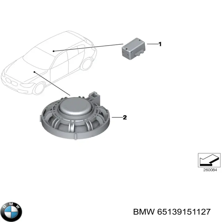 Do koszyka 65139151127 BMW Głośnik tylnej półki
