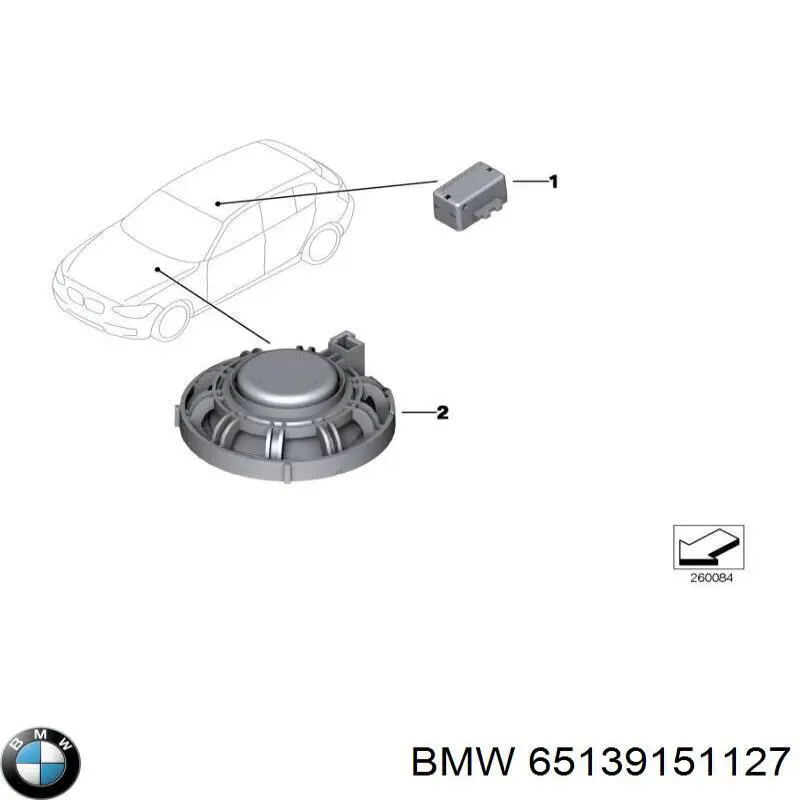 Głośnik tylnej półki BMW 65139151127 cena, od 1,57 USD