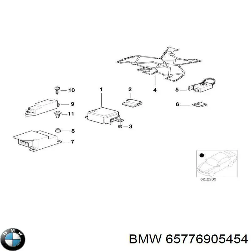 Do koszyka 65776905454 BMW Czujnik AIRBAG przedni
