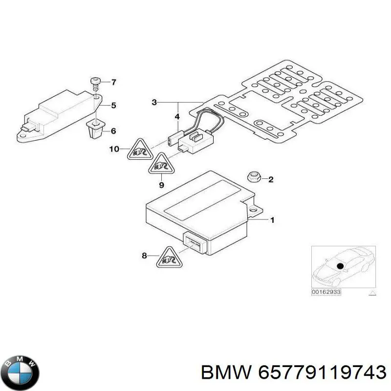 Do koszyka 65779119743 BMW Czujnik AIRBAG przedni