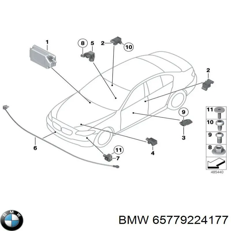 Czujnik AIRBAG przedni BMW 65779224177 cena, od 39,86 USD