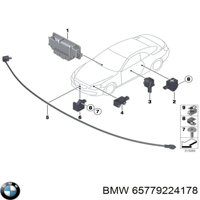 Czujnik AIRBAG przedni BMW 65779224178 cena, od 37,33 USD