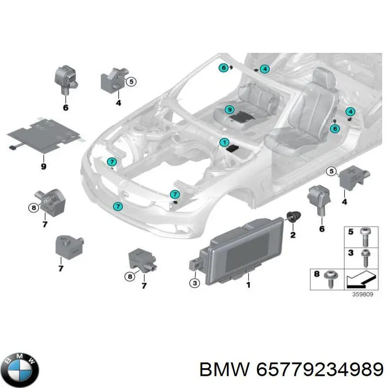 65779234989 BMW Czujnik AIRBAG przedni