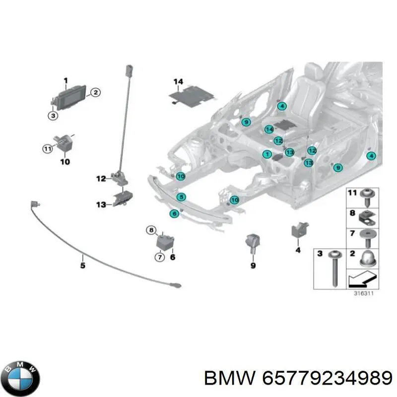 Czujnik AIRBAG przedni BMW 65779234989 cena, od 56,18 USD