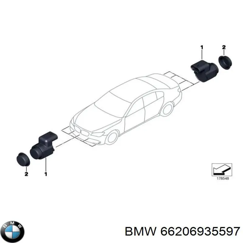 Czujnik parkowania przedni/tylny środkowy BMW 66206935597 cena, od 26,95 USD