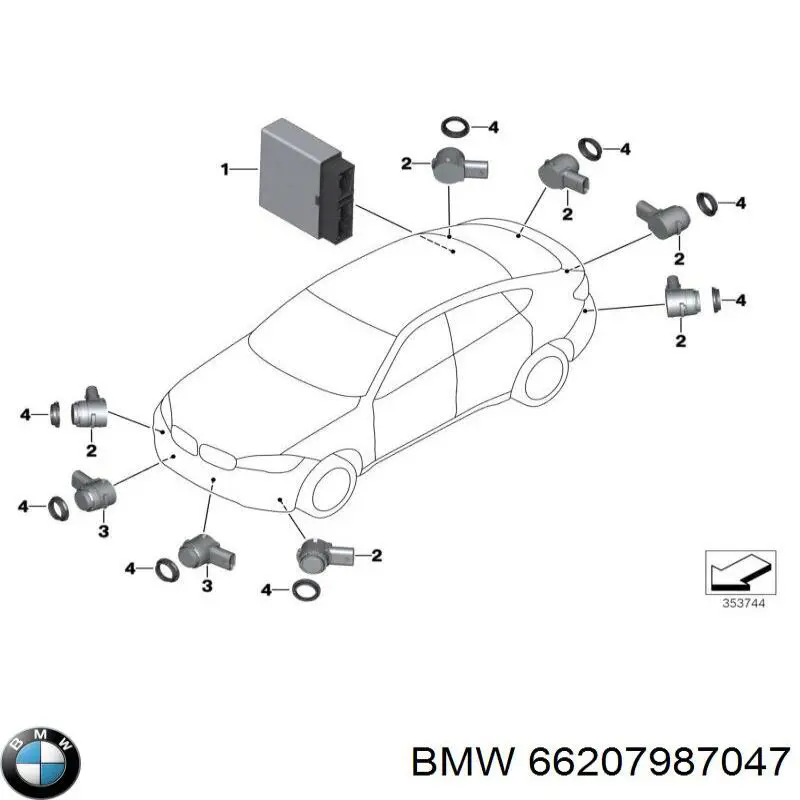 66207987047 BMW czujnik parkowania tylny