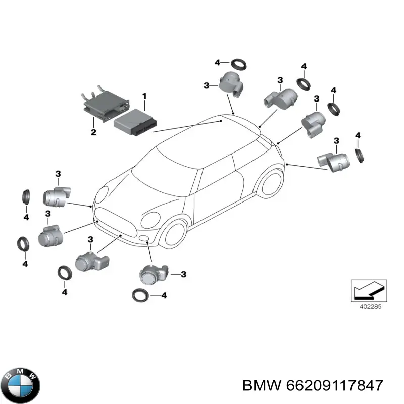 66335A02F95 BMW Sterownik czujnika parkowania