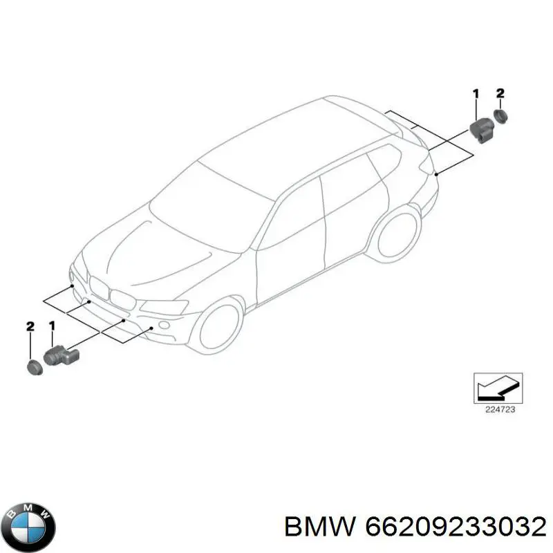 Do koszyka 66209233032 BMW Czujnik parkowania przedni