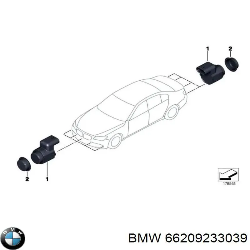 66209233039 BMW czujnik parkowania przedni