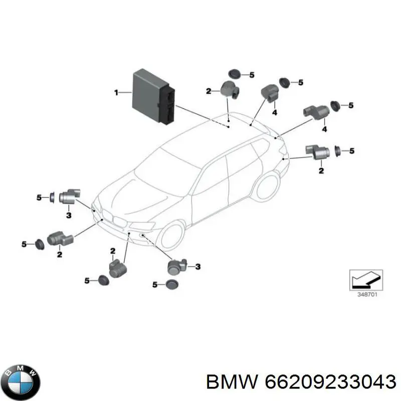 66209233043 BMW czujnik parkowania przedni