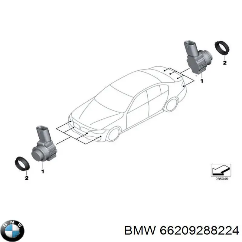 66209288224 BMW Czujnik parkowania przedni/tylny środkowy