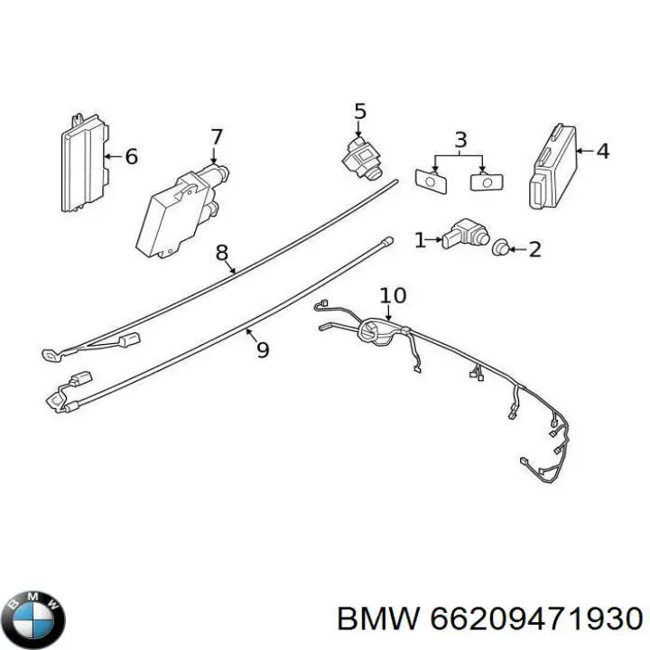 Czujnik parkowania tylny boczny BMW 66209471930 cena, od 69,46 USD