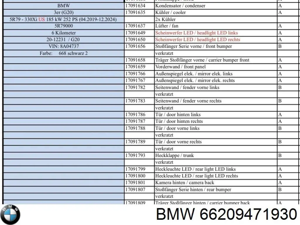 Do koszyka 66209471930 BMW Czujnik parkowania tylny boczny