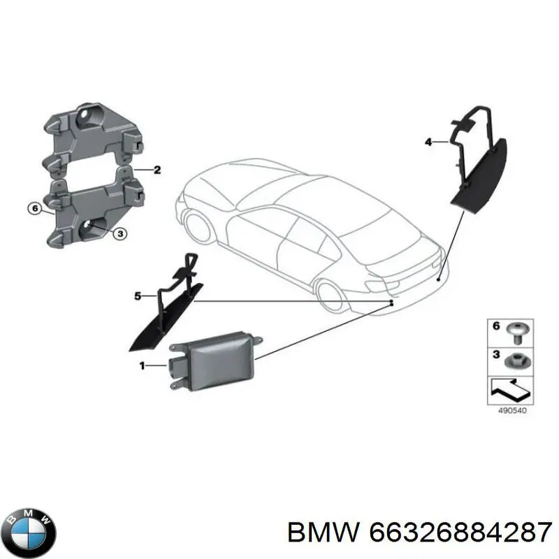 Czujnik kontroli martwej strefy tylny (martwego polam martwego punktu) BMW 66326884287 cena, od 149,32 USD