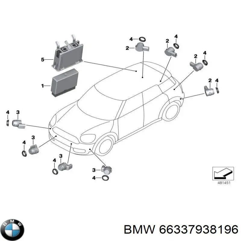 66337938196 BMW Sterownik czujnika parkowania