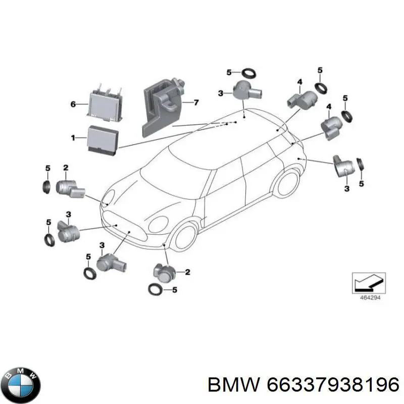 Do koszyka 66337938196 BMW Sterownik czujnika parkowania
