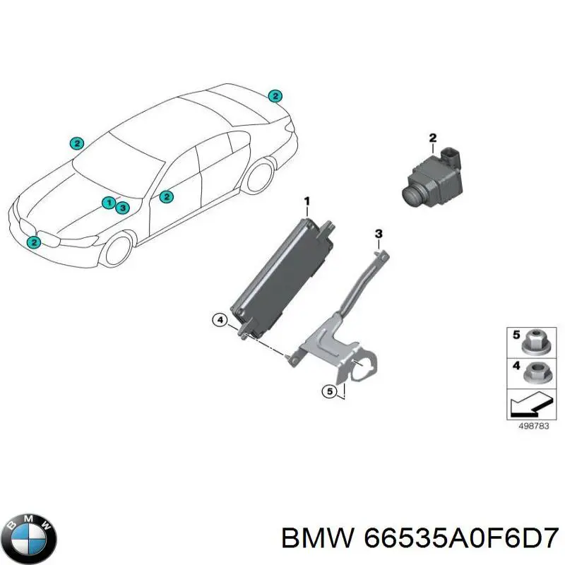 Kamera systemu zapewnienia widoczności do BMW X5 (G05, F95)