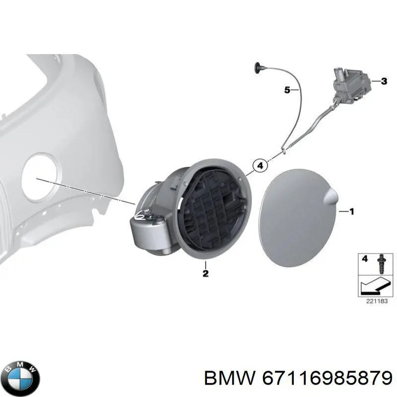 67116985879 BMW Zamek klapki wlewu paliwa = siłownik klapki wlewu paliwa