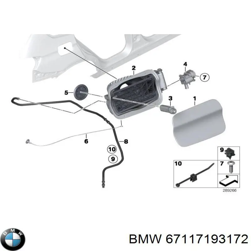 Silniczek otwierania klapki wlewu paliwa do BMW X1 (E84)