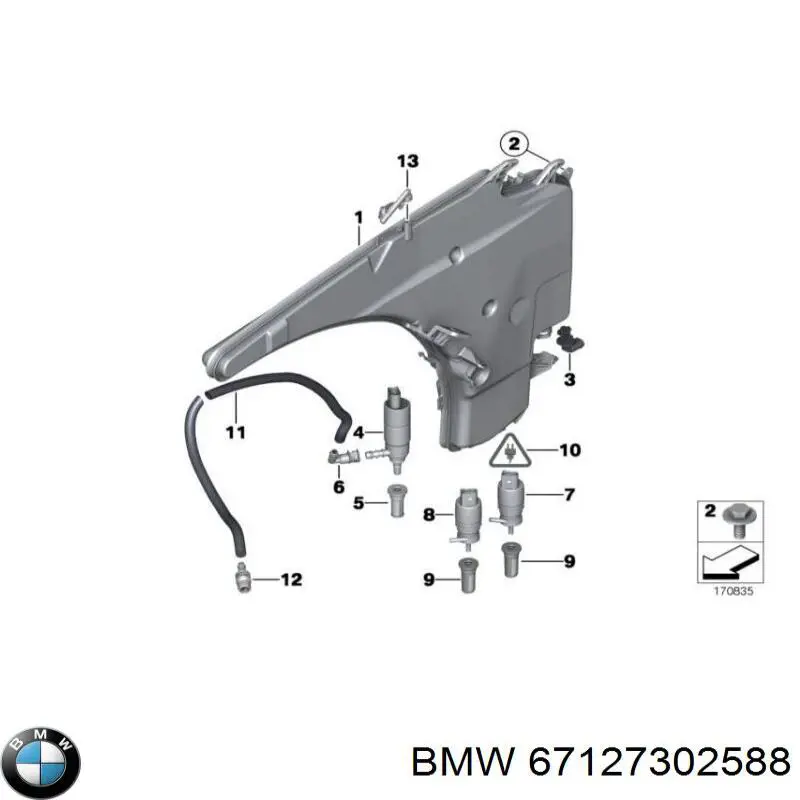 67127302588 BMW Pompka spryskiwacza szyby przedniej