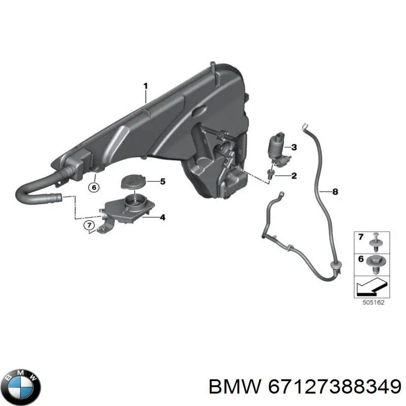 Pompka spryskiwacza szyby przedniej/tylnej BMW 67127388349 cena, od 19,99 USD