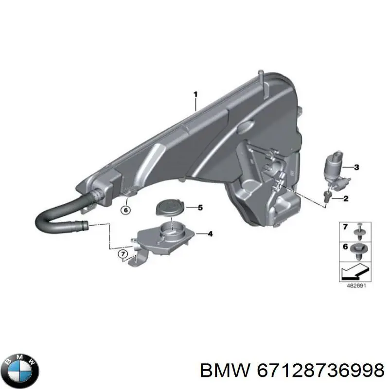 67128736998 BMW Pompka spryskiwacza szyby przedniej