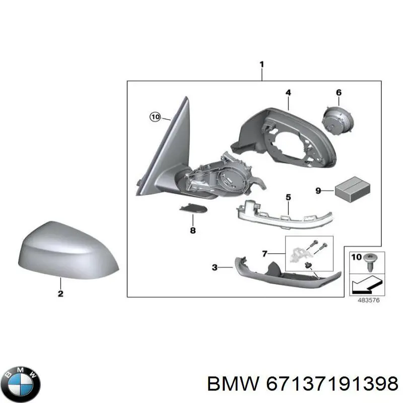 67137191398 BMW Silniczek lusterka wstecznego