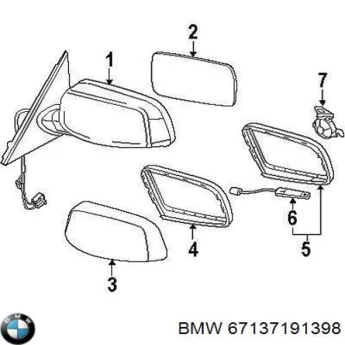 Do koszyka 7191398 BMW Silniczek lusterka wstecznego