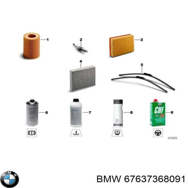 Do koszyka 67637368091 BMW Pióro wycieraczki szyby tylnej