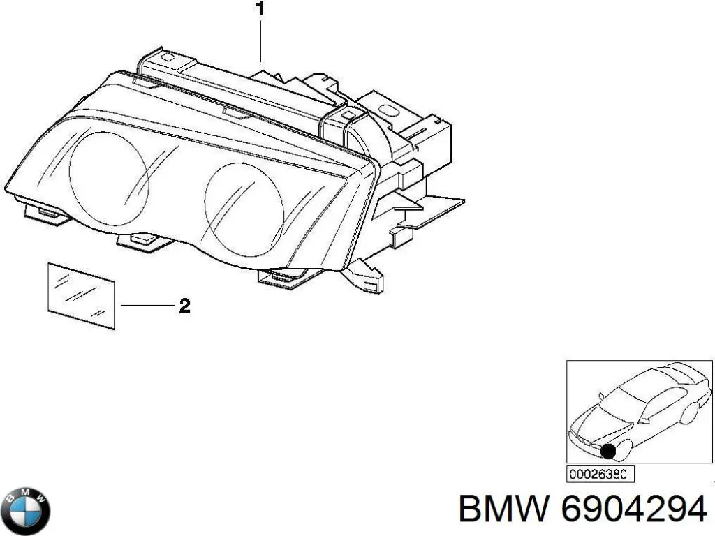 Reflektor prawy BMW 6904294 cena, od 501,08 USD