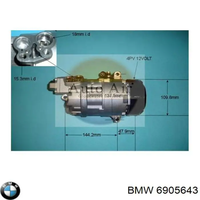 6905643 BMW sprężarka klimatyzacji