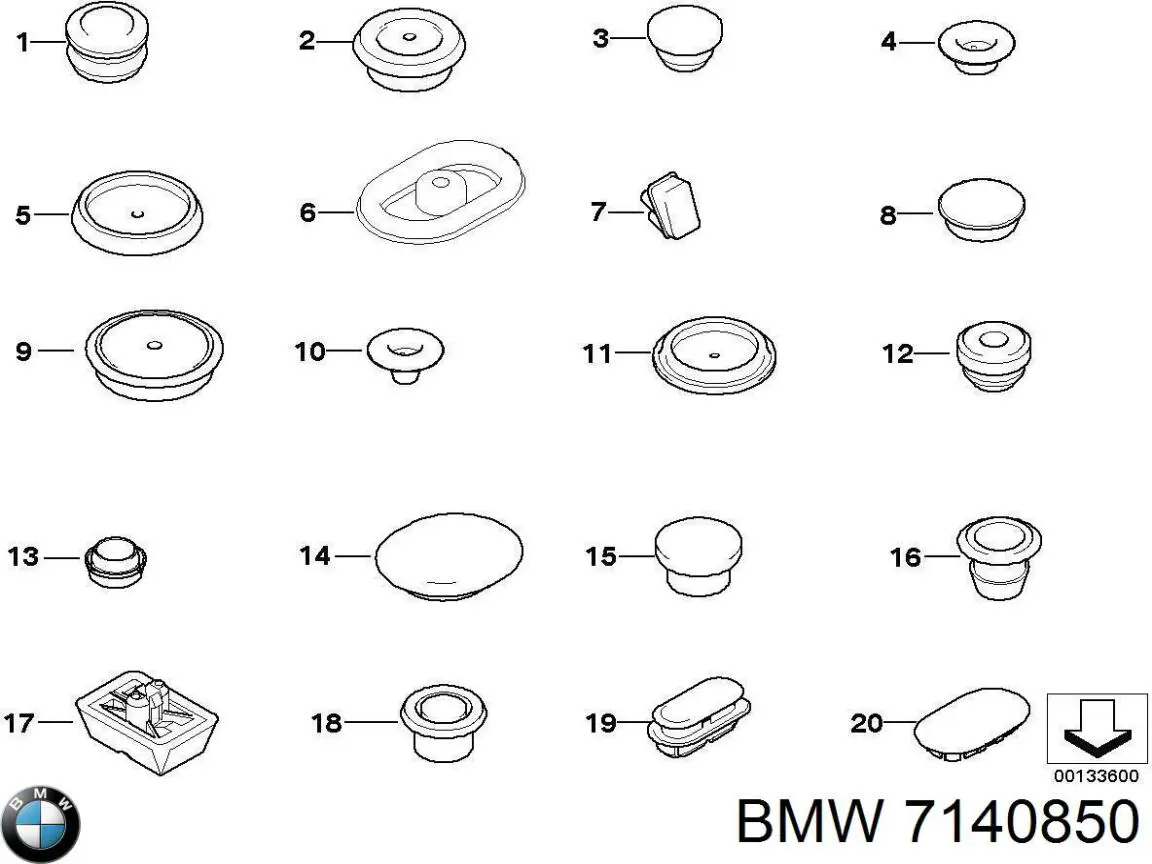 7140850 BMW Wkładka dna nadwozia