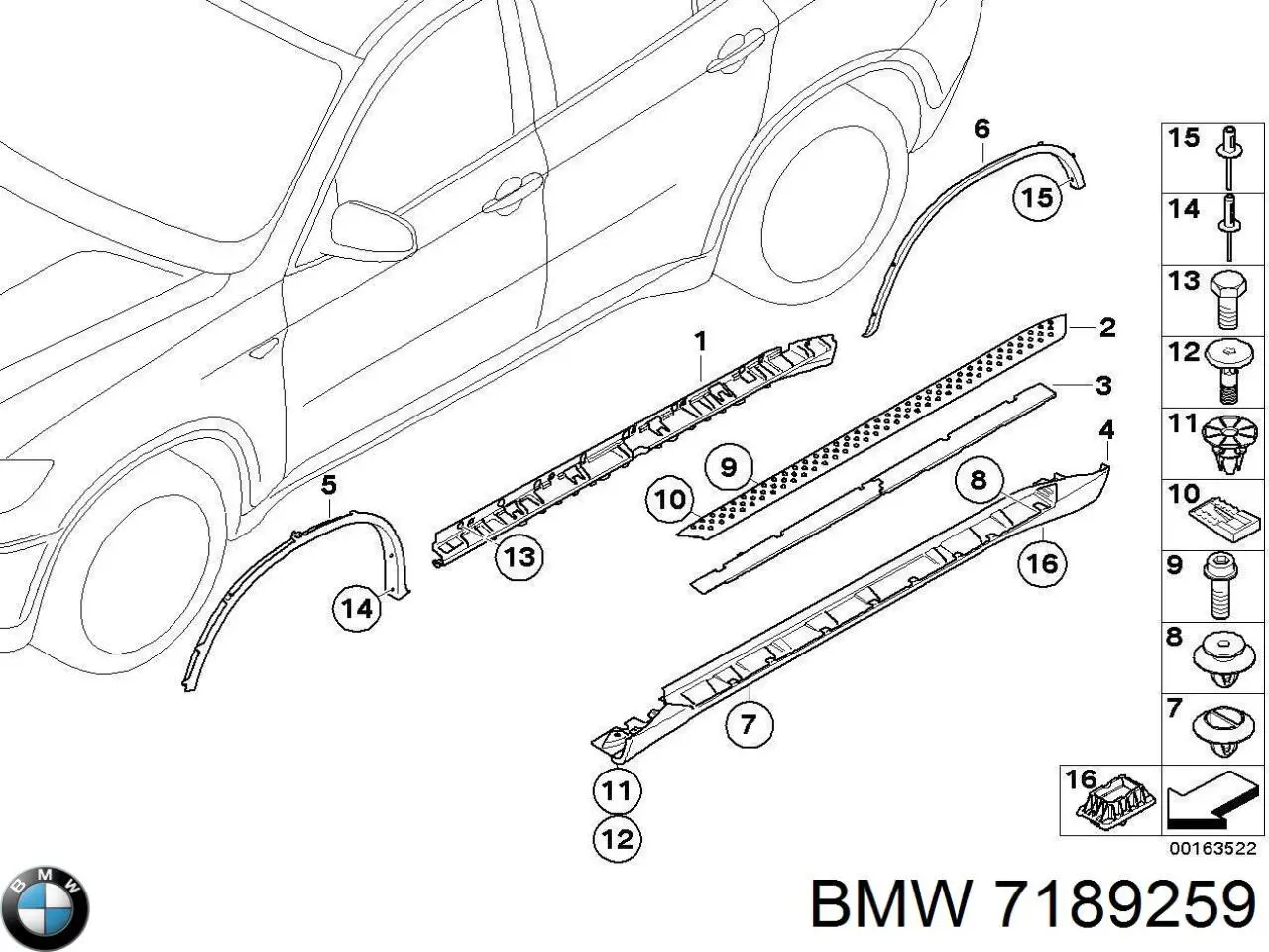 7189259 BMW Podstawa pod podnośnik samochodu dolna